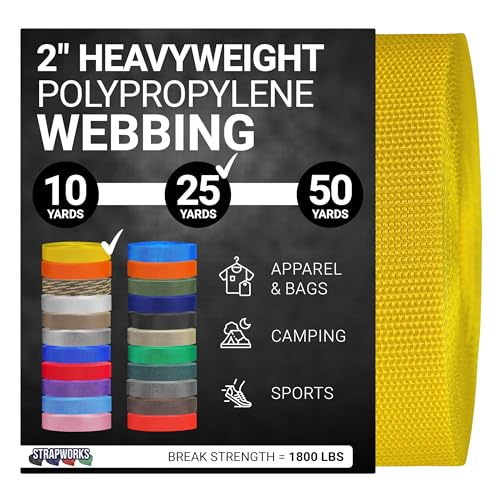 Strapworks Schweres Polypropylen-Gurtband – robuste Poly-Umreifung für Outdoor-Reparatur, 5,1 cm x 22,8 m – Gelb Strapworks Schweres Polypropylen-Gurtband – robuste Poly-Umreifung für Outdoor-Reparatur, 5,1 cm x 22,8 m – Gelb von Strapworks