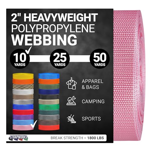 Strapworks Schweres Polypropylen-Gurtband – robuste Poly-Umreifung für Outdoor-Reparaturen, 5,1 cm x 9,1 m, Rosa Strapworks Schweres Polypropylen-Gurtband – robuste Poly-Umreifung für Outdoor-Reparaturen, 5,1 cm x 9,1 m, Rosa von Strapworks