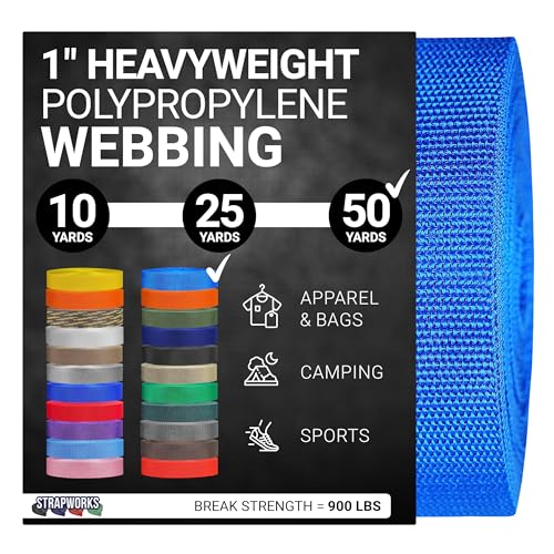 Strapworks, schweres Polypropylen-Gurtband – Robustes Poly-Umreifungsband für den Außenbereich, Heimwerker-Reparaturausrüstung, 2,5 cm x 45,7 m, blau (Pazifik-Blau) Strapworks, schweres Polypropylen-Gurtband – Robustes Poly-Umreifungsband für den Außenbereich, Heimwerker-Reparaturausrüstung, 2,5 cm x 45,7 m, blau (Pazifik-Blau) von Strapworks