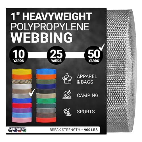 Strapworks Schweres Polypropylen-Gurtband – robuste Poly-Umreifung für Outdoor-Reparaturen, DIY-Ausrüstung, 2,5 cm x 45,7 m, Silbergrau Strapworks Schweres Polypropylen-Gurtband – robuste Poly-Umreifung für Outdoor-Reparaturen, DIY-Ausrüstung, 2,5 cm x 45,7 m, Silbergrau von Strapworks