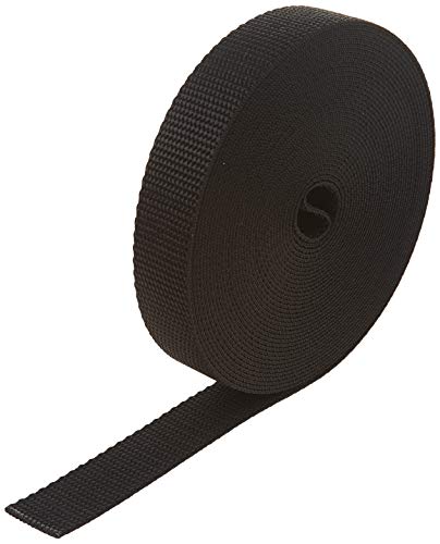 Strapworks Unisex-Erwachsene Heavyweight Polypropylene Webbing Strapazierfähige Poly-Umreifung für Outdoor-Heimwerker-Ausrüstung, 2,5 cm x 9,1 m, schwarz, 1" x 10 Yard von Strapworks