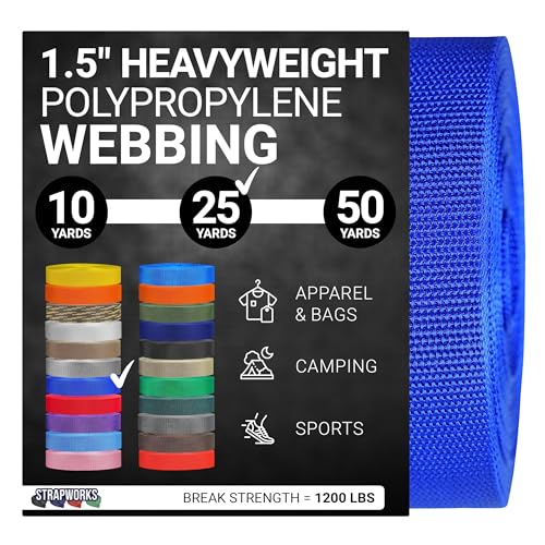 Strapworks Uni-Erwachsene Polypropylene Webbing Strapazierfähige Poly-Umreifung für Outdoor-Reparaturen, 3,8 cm x 22,7 m, Königsblau, 1.5" x 25 Yard Strapworks Uni-Erwachsene Polypropylene Webbing Strapazierfähige Poly-Umreifung für Outdoor-Reparaturen, 3,8 cm x 22,7 m, Königsblau, 1.5" x 25 Yard von Strapworks