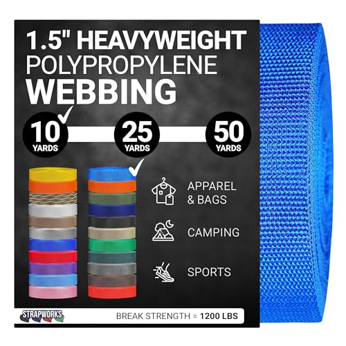 Strapworks Unisex-Erwachsene Polypropylene Webbing Strapazierfähige Poly-Umreifung für Outdoor-Heimwerker-Ausrüstung, 3,8 cm x 9,1 m, Pacific Blue, 1.5" x 10 Yard Strapworks Unisex-Erwachsene Polypropylene Webbing Strapazierfähige Poly-Umreifung für Outdoor-Heimwerker-Ausrüstung, 3,8 cm x 9,1 m, Pacific Blue, 1.5" x 10 Yard von Strapworks