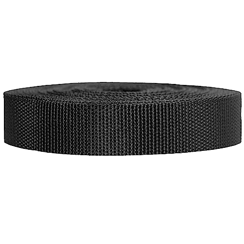 Strapworks Schweres Polypropylen-Gurtband – robuste Poly-Umreifung für Outdoor-DIY-Ausrüstung, 3,8 cm x 9,1 m, Schwarz von Strapworks