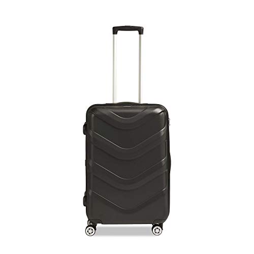 STRATIC Arrow 2 Hartschalen-Koffer Trolley Reisekoffer Rollkoffer 4 Rollen TSA-Zahlenschloss, Größe M, Black von Stratic