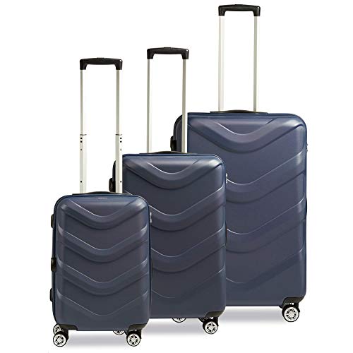 STRATIC Arrow 2 Kofferset 3-teilig Hartschalen Koffer Trolley Rollkoffer Reisekoffer 4 Rollen TSA-Zahlenschloss, Blue von Stratic