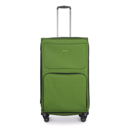 Stratic Bendigo Light + Koffer Weichschale Reisekoffer Trolley Rollkoffer groß, TSA Kofferschloss, 4 Rollen, Erweiterbar, Größe L, Grün von Stratic