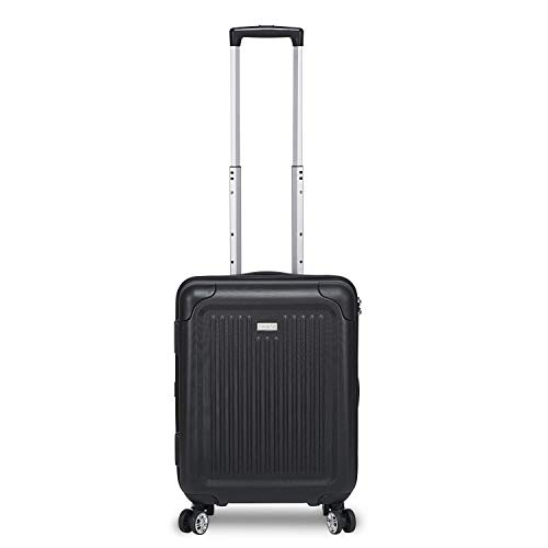 Stratic Stripe Hartschalen-Koffer Trolley Reisekoffer Handgepäck Rollkoffer mit TSA-Schloss 4 Rollen besonders leicht und leise, S, Black von Stratic