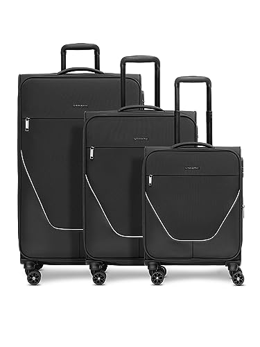 Stratic taska Koffer Set | Trolley Weichgepäck - Handgepäck Koffer mit 4 Rollen Einer Dehnfalte, Kreuzpackgurt, arretierbarer Griff und Zahlenschloss | 38-41L / 69-74L / 108-118L von Stratic