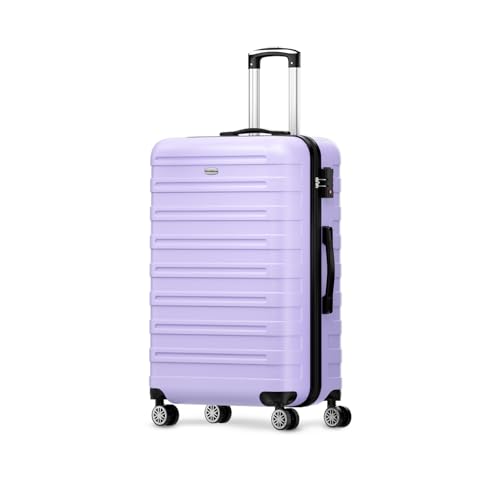 Strenforce Gepäck 3-teiliges Set Leichtes Gepäckset Koffer mit Spinnrollen Reisekoffer Set, violett, checked in 28inch von Strenforce