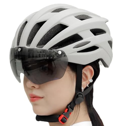 Streysisl Fahrradmütze, Motorradmütze für Herren, Mountainbike-Mütze mit Abnehmbarer Magnetbrille, Fahrrad-Kopfbedeckung, Rennhelm, Kopfschutz für Männer, Frauen, Erwachsene von Streysisl
