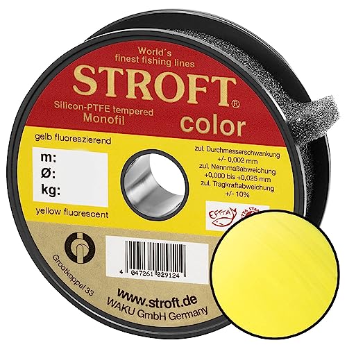 STROFT Color Monofile Angelschnur Gelb Fluo 0,13mm 1,8kg 100m von Stroft