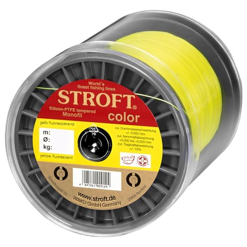 STROFT Color Monofile Angelschnur Gelb Fluo 0,15mm 2,2kg 1000m von Stroft