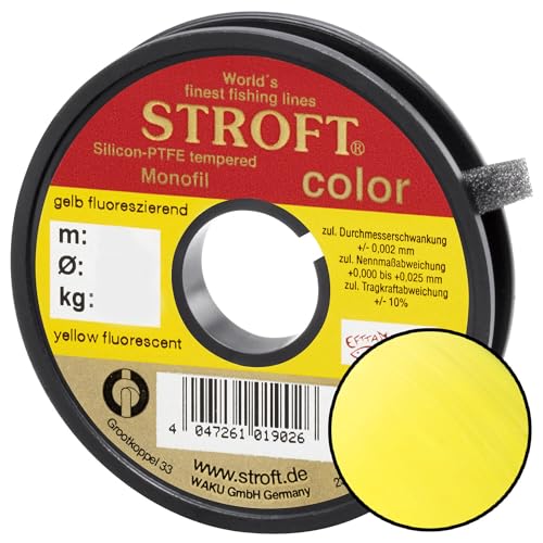 STROFT Color Monofile Angelschnur Gelb Fluo 0,40mm 13,0kg 50m von Stroft