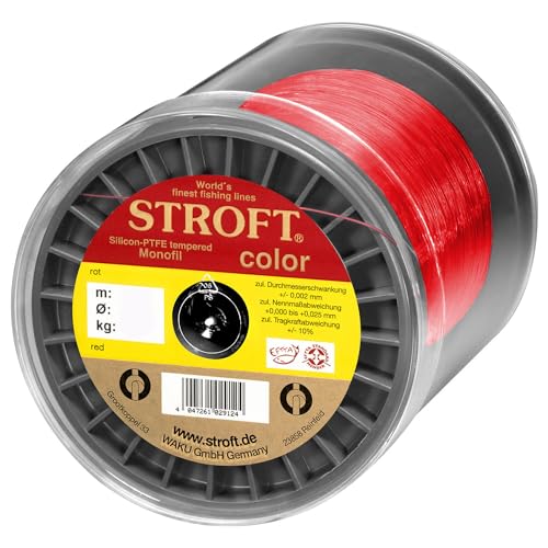 STROFT Color Monofile Angelschnur Rot 0,15mm 2,2kg 1000m von Stroft