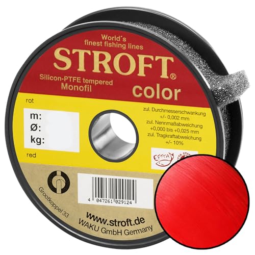 STROFT Color Monofile Angelschnur Rot 0,20mm 3,9kg 100m von Stroft