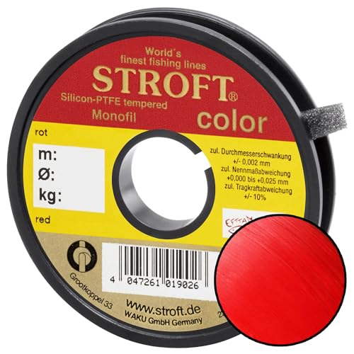 STROFT Color Monofile Angelschnur Rot 0,28mm 6,7kg 50m von Stroft