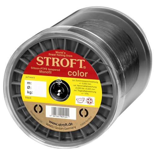 STROFT Color Monofile Angelschnur Schwarz 0,13mm 1,8kg 1000m von Stroft