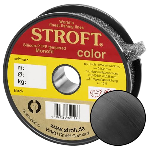 STROFT Color Monofile Angelschnur Schwarz 0,18mm 3,1kg 100m von Stroft