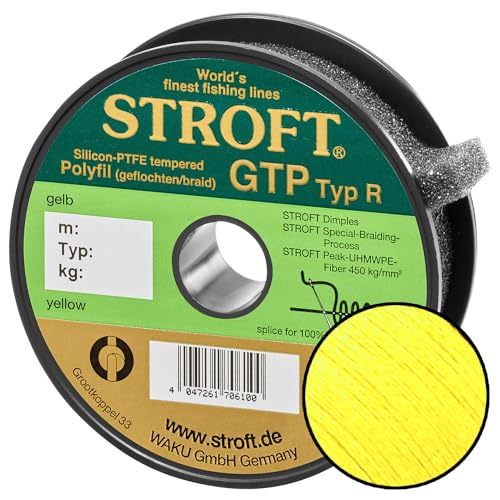 STROFT GTP Typ R Geflochtene Angelschnur 125m gelb R5-0,250mm-11kg von Stroft