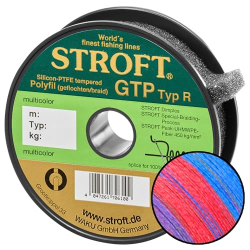 STROFT GTP Typ R Geflochtene Angelschnur 200m Multicolor R2-0,180mm-5,5kg von Stroft