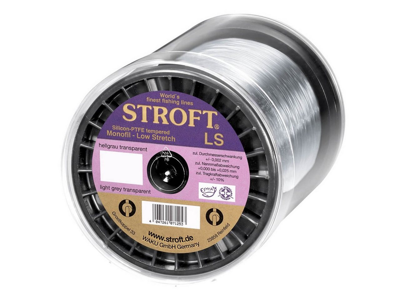 Stroft Angelschnur Schnur STROFT LS Monofile 1000m, 1000 m Länge, 0.12 mm Fadendurchmesser, (1-St), 1.8kg Tragkraft von Stroft