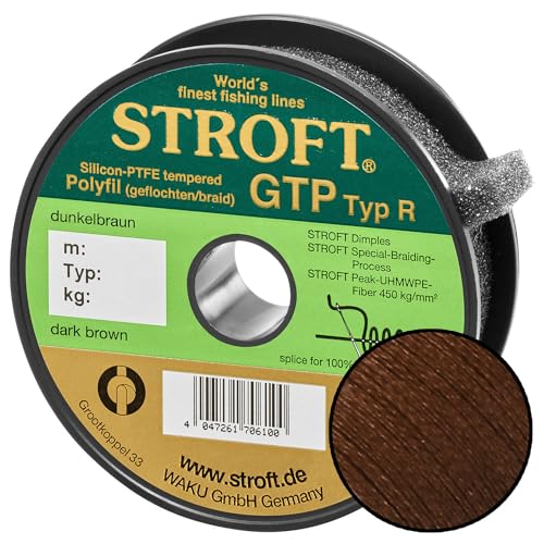 Stroft GTP Typ R Geflochtene Angelschnur 125m Dunkelbraun R5-0,250mm-11kg von Stroft