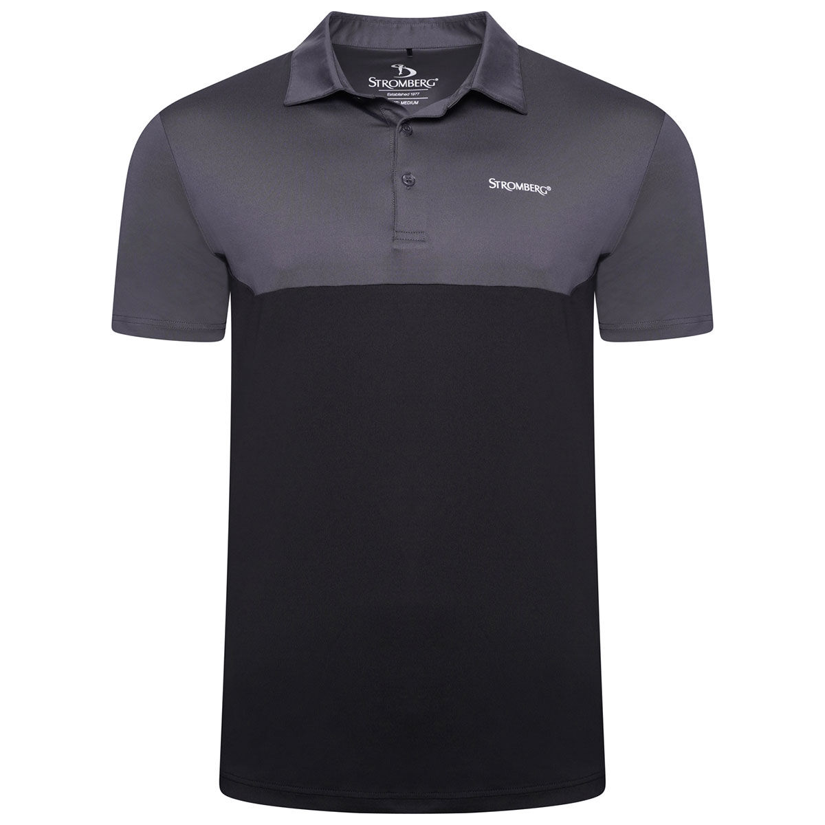 Stromberg Men's Break Block Golf Polo Shirt, Colour Black and Grey, Size: Large | American Golf von Stromberg