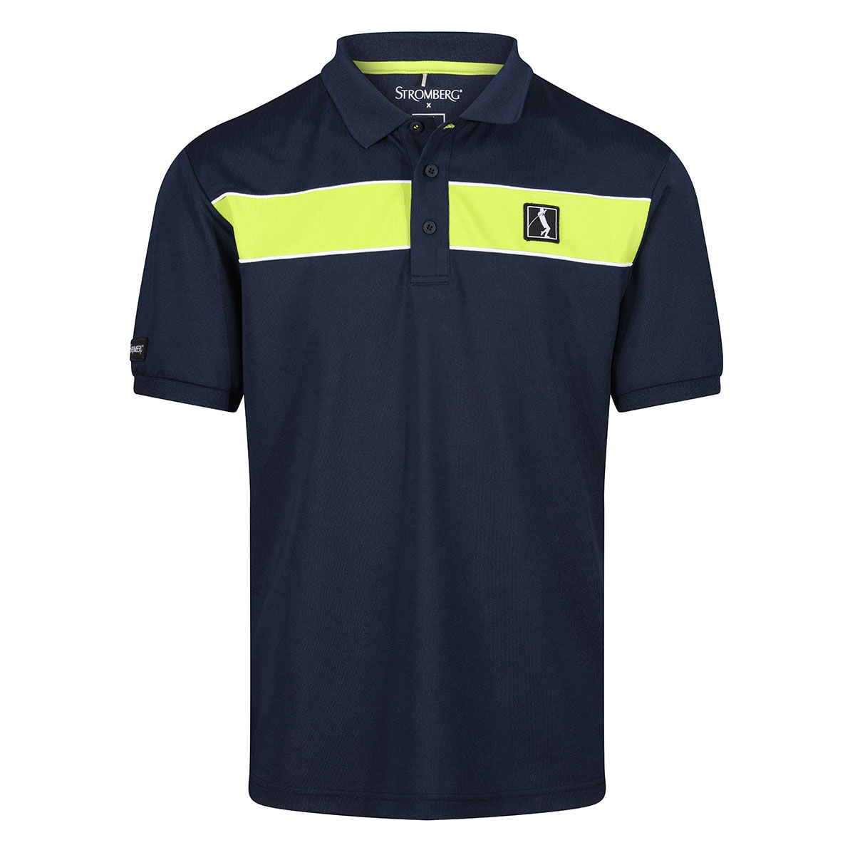 Stromberg Men's Lee Sharpe Gilbert Golf Polo Shirt, Mens, Navy/lime, Small | American Golf von Stromberg