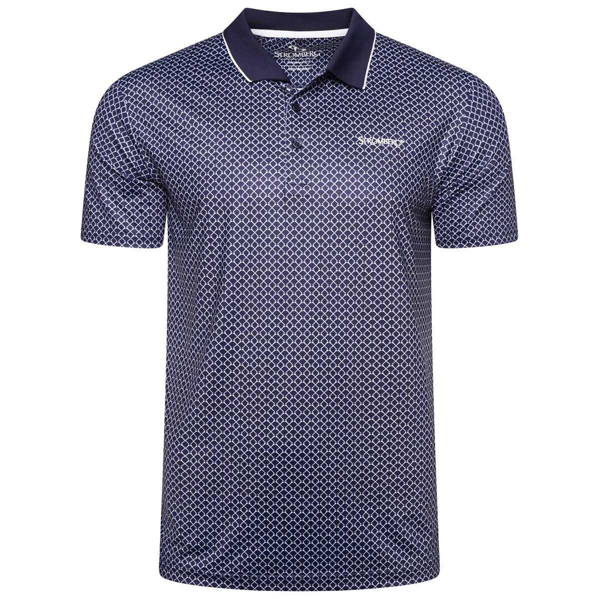 Stromberg Men's Tee Printed Golf Polo Shirt, Navy Blue, Size: Medium | American Golf von Stromberg