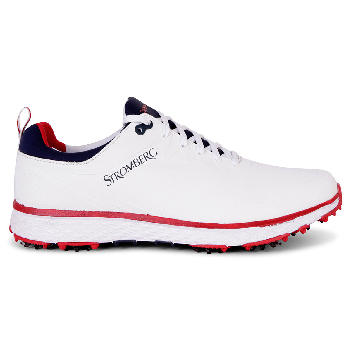 Stromberg Men's Tempo Waterproof Spiked Golf Shoes, Mens, White/navy/red, 7 | American Golf von Stromberg
