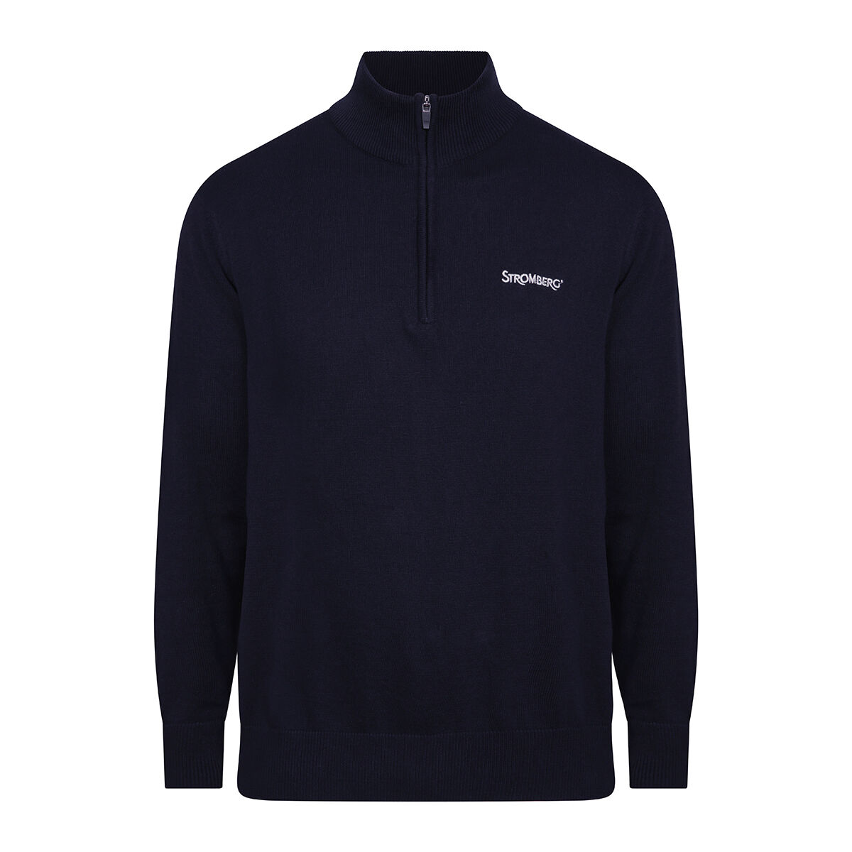 Stromberg Mens Navy Blue Comfortable Plain Knitted Golf Midlayer, Size: Small  | American Golf von Stromberg