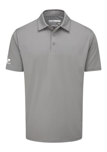 Stuburt Herren Kestrel Poloshirt, feuchtigkeitsableitend, atmungsaktiv, Klassische Passform, kurzärmelig Polohemd, Asche, M von Stuburt