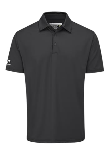 Stuburt Herren Kestrel Poloshirt, feuchtigkeitsableitend, atmungsaktiv, Klassische Passform, kurzärmelig Polohemd, Schwarz, M von Stuburt