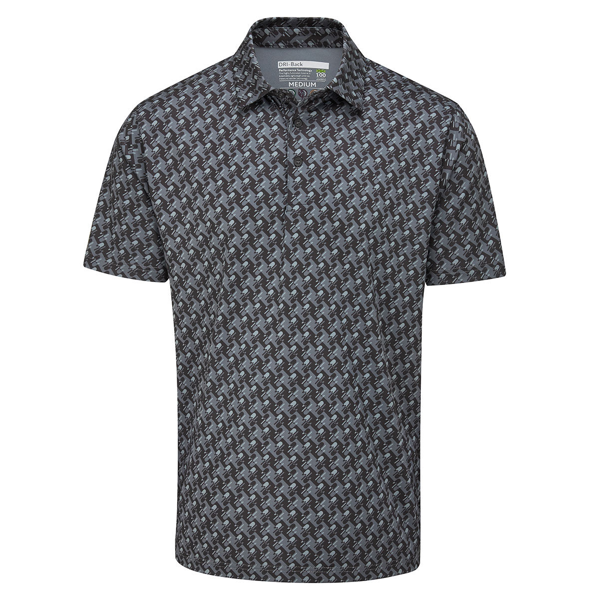 Stuburt Men's Buzzard Repeat Golf Polo Shirt, Mens, Black, Small | American Golf von Stuburt