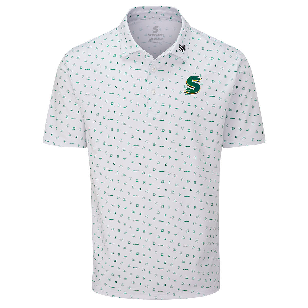 Stuburt Men's Stinger Louis Golf Polo Shirt, Mens, White, Large | American Golf von Stuburt