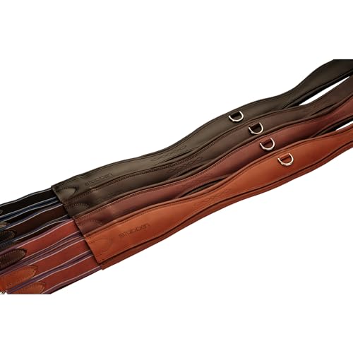 Stübben Leder-Sattelgurt Langgurt Overlay mit beidseitigem Elastikzug - Redwood - 145cm von Stübben