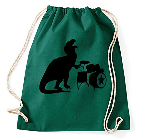 STYLETEX23 Dino Drummer T Rex Drums Turnbeutel Sportbeutel, flaschengrün STYLETEX23 Dino Drummer T Rex Drums Turnbeutel Sportbeutel, flaschengrün von STYLETEX23