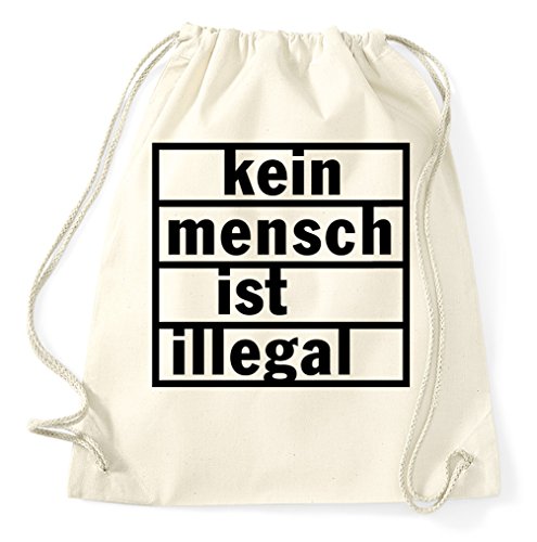 Styletex23 Kein Mensch ist illegal Turnbeutel Sportbeutel, Natur von Styletex23