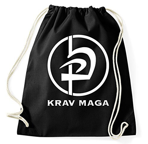 Styletex23 Krav MAGA Logo Turnbeutel Sportbeutel, schwarz von Styletex23