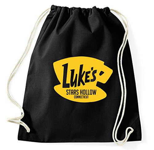 Styletex23 Luke's Stars Hollow Diner Cafe Logo Turnbeutel Sportbeutel, schwarz von Styletex23