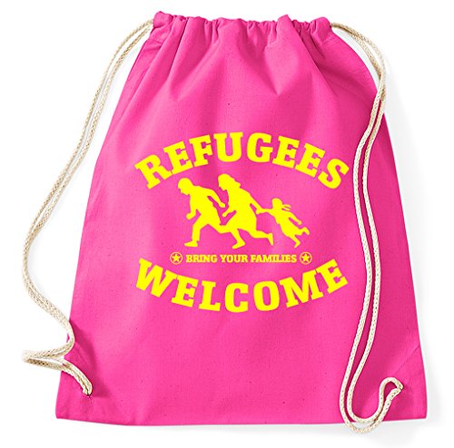 STYLETEX23 Refugees Welcome Bring Your Families Turnbeutel Sportbeutel, pink STYLETEX23 Refugees Welcome Bring Your Families Turnbeutel Sportbeutel, pink von STYLETEX23