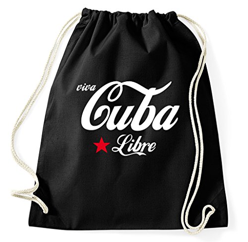 Styletex23 Viva Cuba Libre Turnbeutel Sportbeutel, schwarz von Styletex23