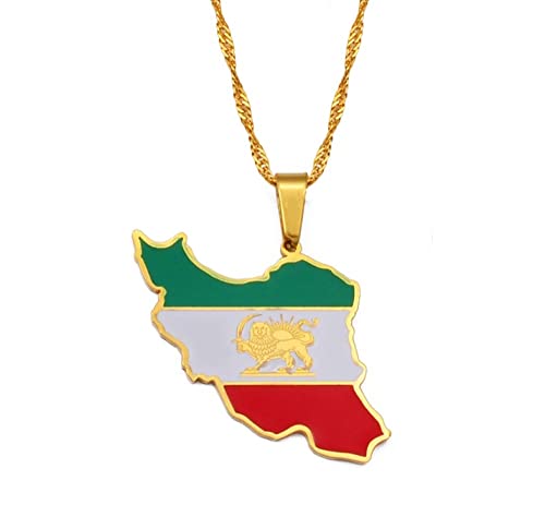 Stylish-Art Iran Mit Flaggenkarte Mode-Anhänger-Halsketten,Iran-Halsketten-Amulette Für Frauen Und Männer,Hip-Hop-Stil-Party-Jubiläumsgeschenke,Gold,60-cm-Kette Stylish-Art Iran Mit Flaggenkarte Mode-Anhänger-Halsketten,Iran-Halsketten-Amulette Für Frauen Und Männer,Hip-Hop-Stil-Party-Jubiläumsgeschenke,Gold,60-cm-Kette von Stylish-Art