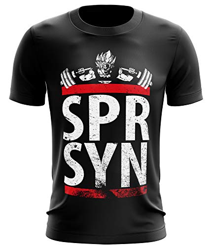 Stylotex Fitness T-Shirt Herren Sport Shirt SPR SYN Gym Tshirts für Performance beim Training | Männer Kurzarm | Funktionelle Sport Bekleidung, Farbe:schwarz, Größe:L von Stylotex