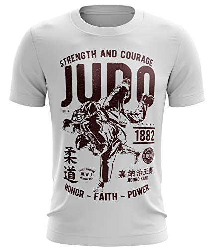 Stylotex Fitness T-Shirt Herren Sport Shirt Strenght and Courage Judo Gym Tshirts für Performance beim Training | Männer Kurzarm | Funktionelle Sport Bekleidung, Farbe:Weiss, Größe:M Stylotex Fitness T-Shirt Herren Sport Shirt Strenght and Courage Judo Gym Tshirts für Performance beim Training | Männer Kurzarm | Funktionelle Sport Bekleidung, Farbe:Weiss, Größe:M von Stylotex