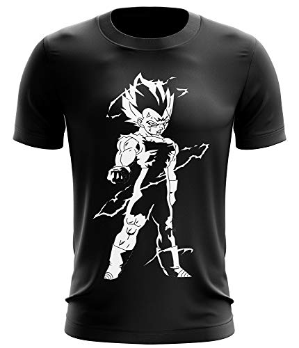 Stylotex Fitness T-Shirt Herren Sport Shirt Vegeta Flash Gym Tshirts für Performance beim Training | Männer Kurzarm | Funktionelle Sport Bekleidung, Farbe:schwarz, Größe:S von Stylotex