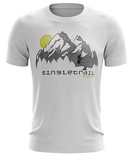 Stylotex Fitness T-Shirt Herren Sport Shirt Single Trail Gym Tshirts für Performance beim Training | Männer Kurzarm | Funktionelle Sport Bekleidung, Farbe:Weiss, Größe:M von Stylotex