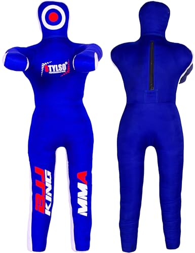 Ungefüllter Wrestling-Dummy, Grappling-Dummy, Jiu Jitsu-Schnuller für BJJ Judo, Karate, Training, Erwachsene und Jugendübungen (Blau, 1,8 m/182,9 cm) von Stylso