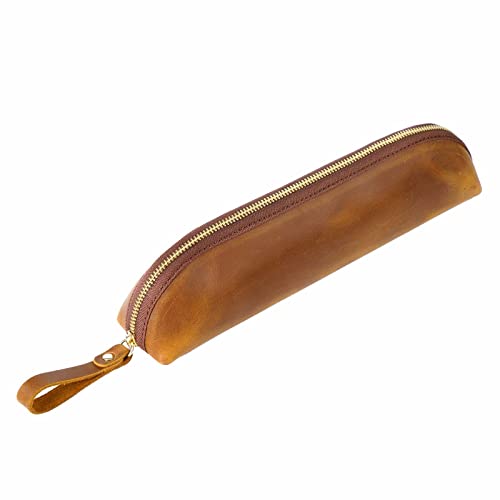 Su.B Federmäppchen - Federtasche - Etui aus Leder - Hergestellt aus Hochwertigem Leder - Passend für Mehr als 25 Stifte - für Männer und Frauen - Cognac Su.B Federmäppchen - Federtasche - Etui aus Leder - Hergestellt aus Hochwertigem Leder - Passend für Mehr als 25 Stifte - für Männer und Frauen - Cognac von Su.B